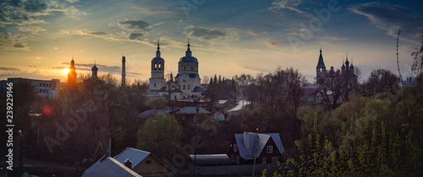 Obraz church at sunset