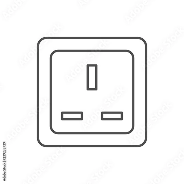 Fototapeta electric outlet icon. Element of web for mobile concept and web apps icon. Thin line icon for website design and development, app development