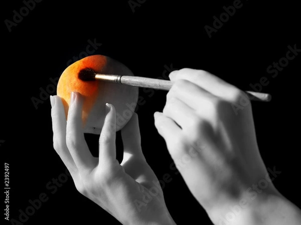 Fototapeta hand and apple