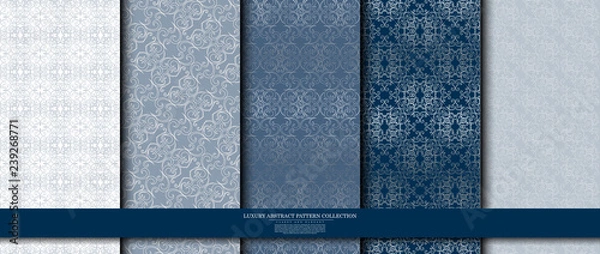 Obraz luxury abstract pattern collection navy blue texture background template vector design