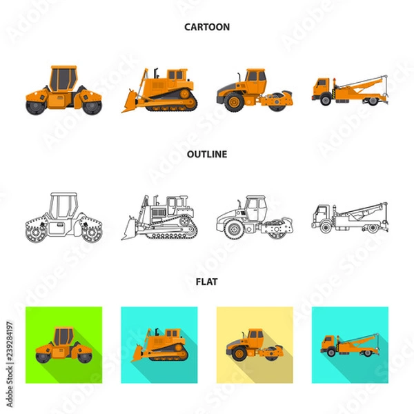 Obraz Vector illustration of build and construction symbol. Collection of build and machinery stock vector illustration.