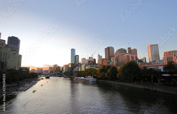 Obraz Sunset cityscape Melbourne Australia