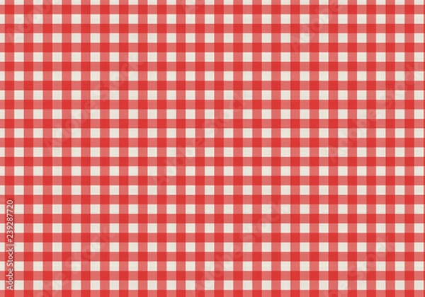 Obraz red checkered gingham cotton textile backgrond