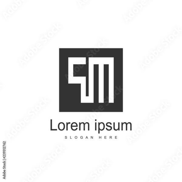 Fototapeta Initial Letter PM Logo Template Vector Design