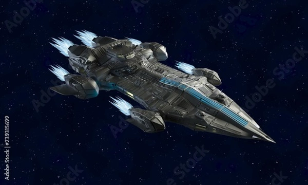 Fototapeta statek kosmiczny do renderowania 3d science fiction obcych statków kosmicznych