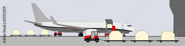 Fototapeta Loading cargo aircraft