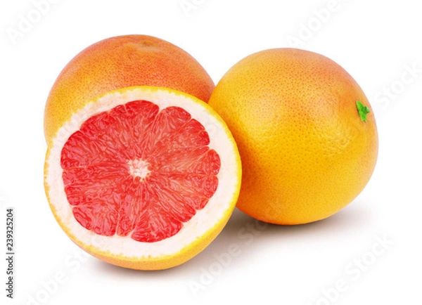 Obraz Ripe juicy grapefruit on a white background