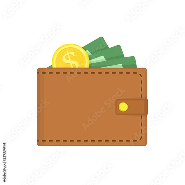 Fototapeta Wallet with money.