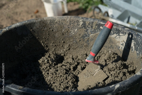 Obraz Beton Mörtel und Kelle