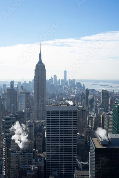 Obraz Empire state building in New York skyline from above