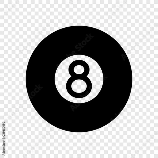 Fototapeta Billiard 8-ball icon transparent
