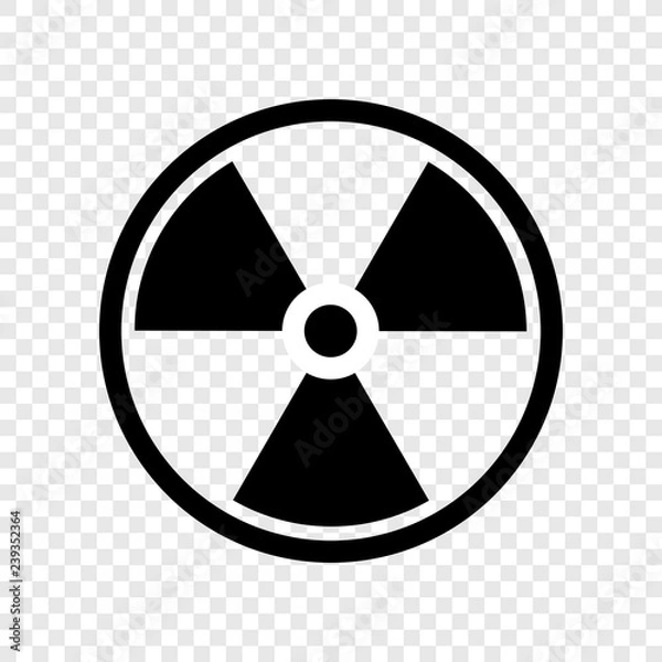 Fototapeta Radiation icon vector transparent grid