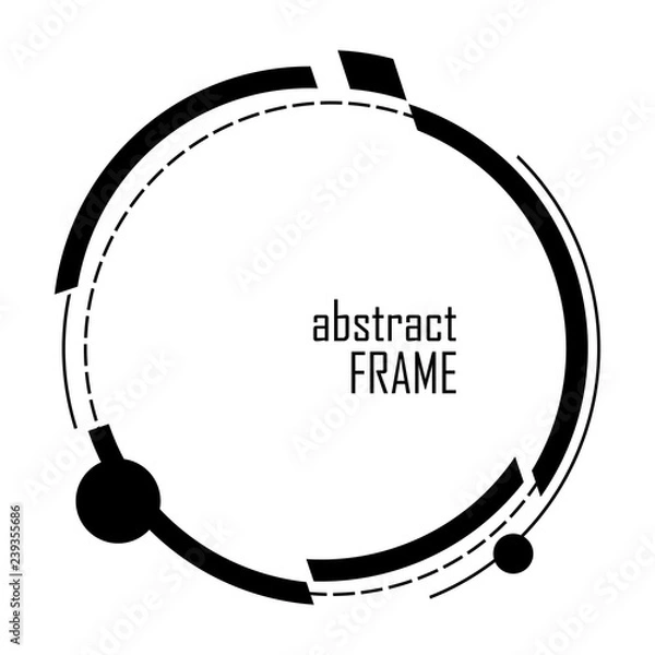 Obraz Modern abstract vector banner. Flat geometric circle shaped frame. Template ready for use in web or print design.