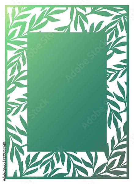 Obraz Laser cut ornamental vector template. Die cut paper card with openwork ornament.