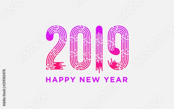 Obraz 2019 new year typography