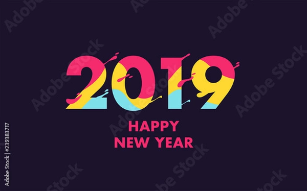 Obraz 2019 new year typography