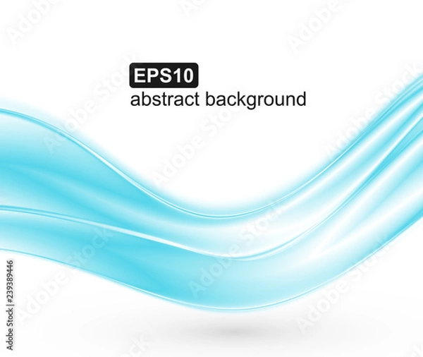 Obraz Abstract blue waves background. Vector design for banners, presentations, flyers, invitations.