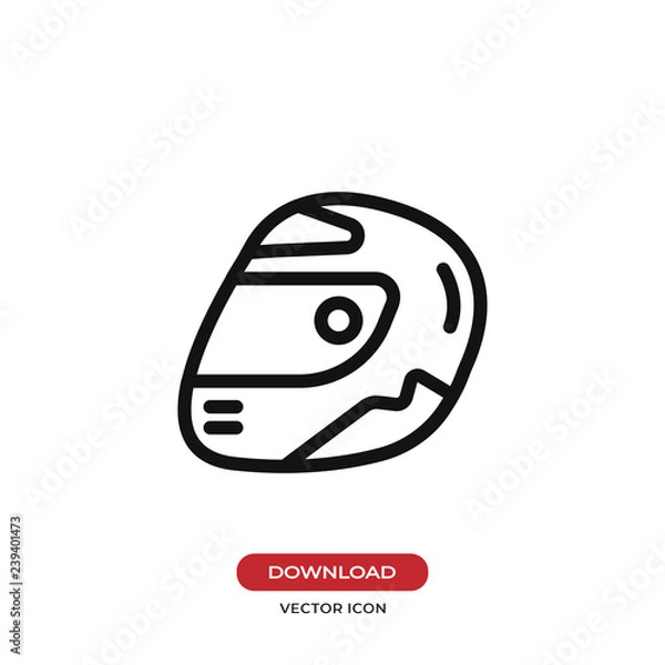 Fototapeta Racing helmet icon vector. Motorcycle helmet symbol isolated on white background.