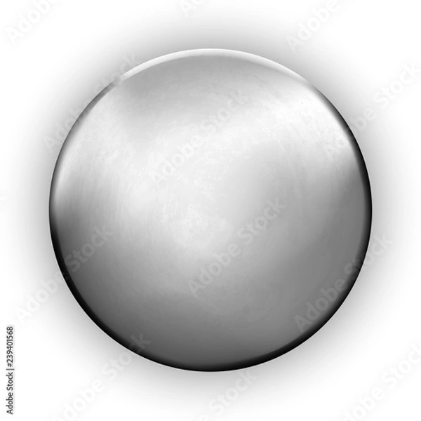 Fototapeta Metallic Rough Blank Button Textured Silver