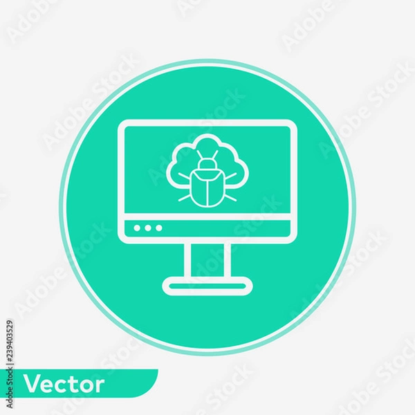 Fototapeta Computer virus vector icon sign symbol