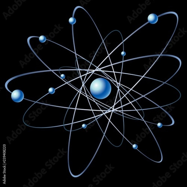 Obraz Structural model of the atom. The nucleus and electrons.
