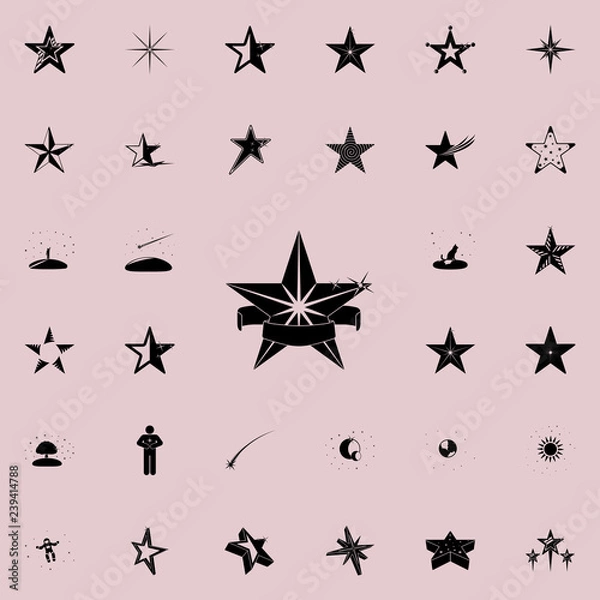 Fototapeta star with ribbon icon. Stars icons universal set for web and mobile