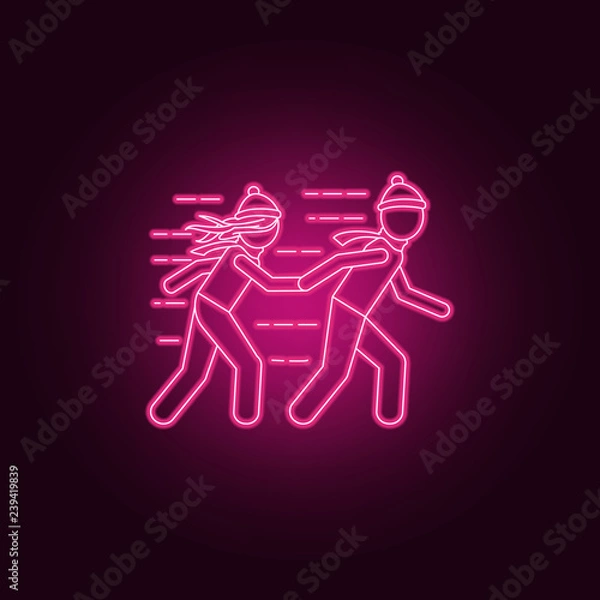 Fototapeta couple and snow storm icon. Winter icons universal set for web and mobile