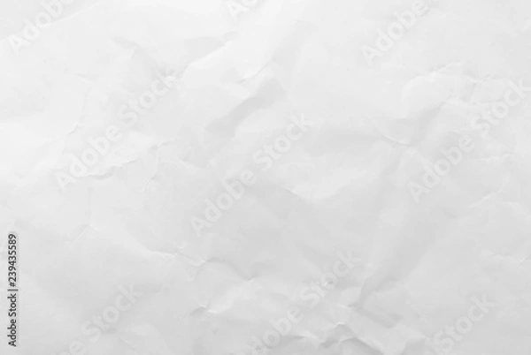 Obraz White crumpled paper texture background. Close-up.