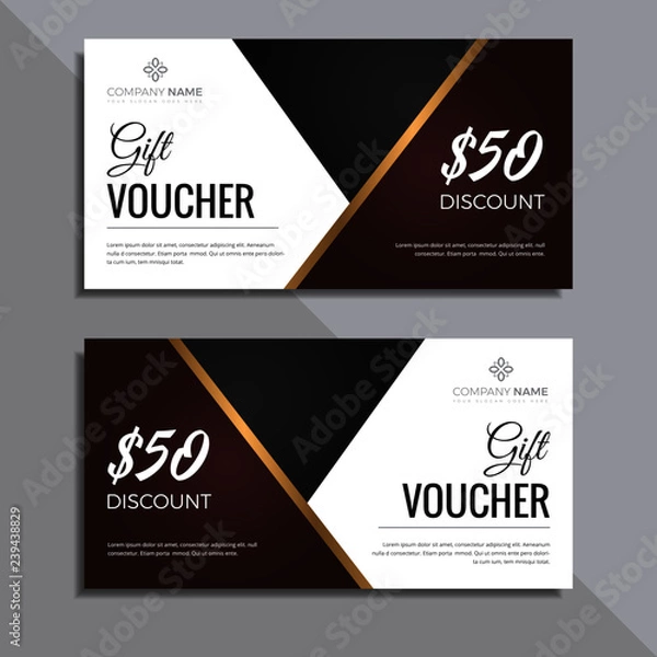 Fototapeta professional gift voucher template design