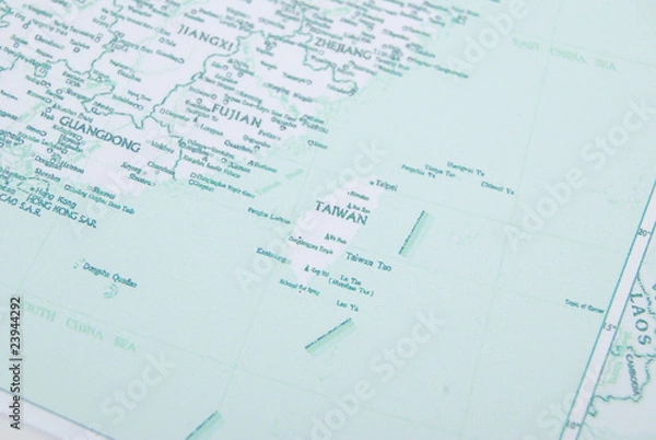 Obraz taiwan on map