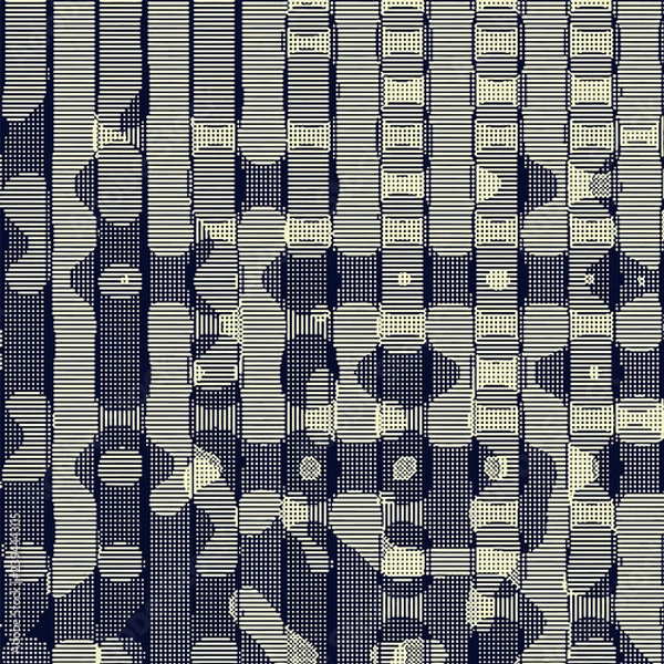 Obraz Abstract grunge vector background. Monochrome grid composition of irregular overlapping graphic elements.