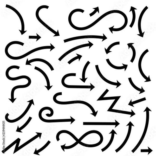 Obraz Black arrows set. Flat web icons