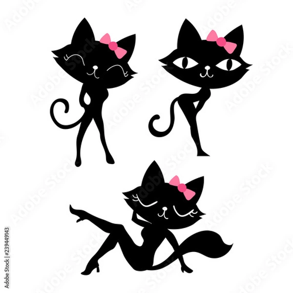 Obraz black cat vector design