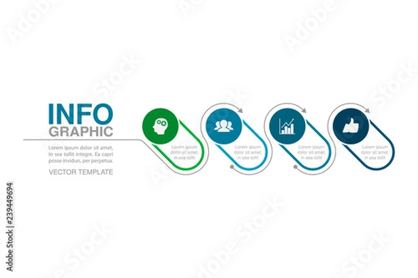 Fototapeta Vector infographic template for diagram, graph, presentation, chart, business concept with 4 options.