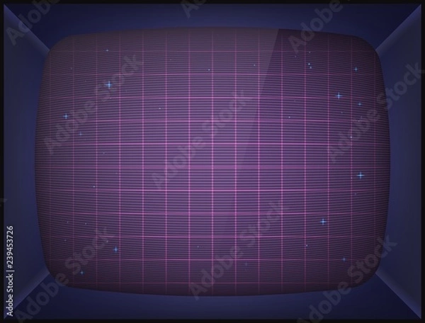 Fototapeta Retro arcade game machine. Screen background. Vector illustration.