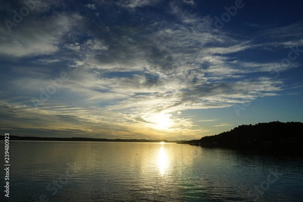 Fototapeta 涸沼の夕景