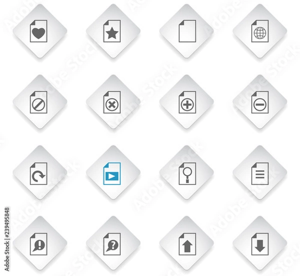 Fototapeta document icon set