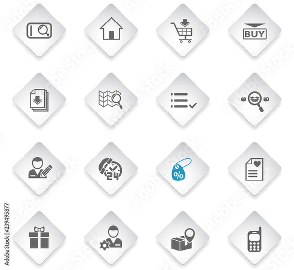 Fototapeta e-commerce interface icon set