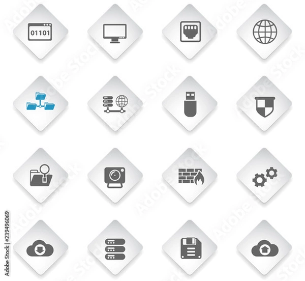 Fototapeta hosting provider icon set