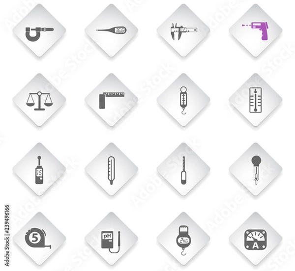 Fototapeta measuring tools icon set