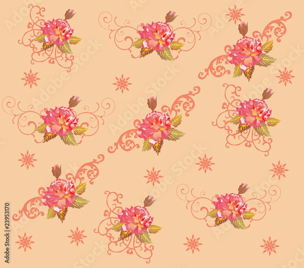 Fototapeta red rose flower background illustration
