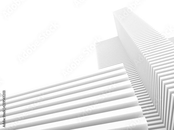 Obraz White minimalistic abstract city background 3D illustration