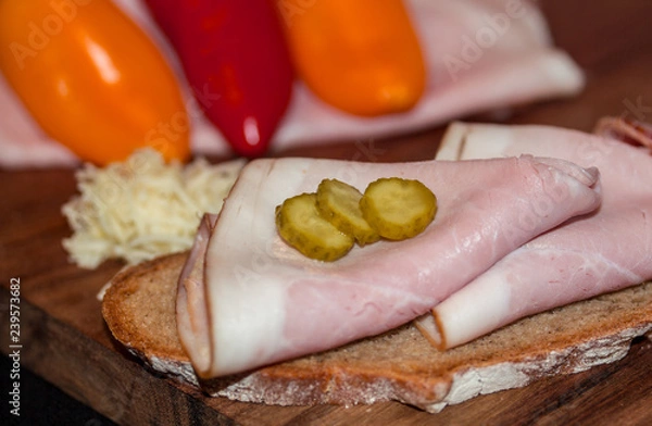 Obraz Ham and Bread Snack