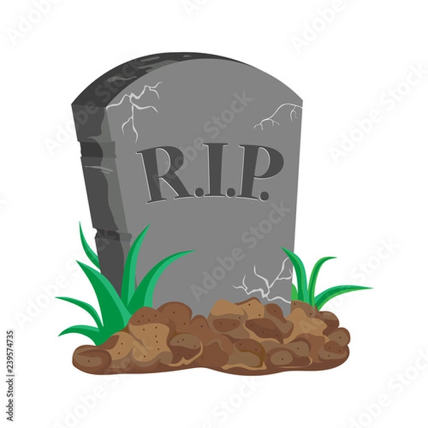 Obraz image tombstone, RIP, flat design