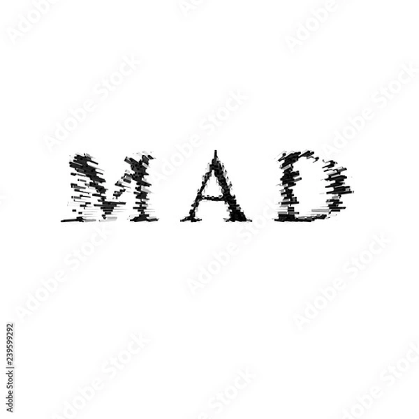 Fototapeta 3d text illustration depth effect mad
