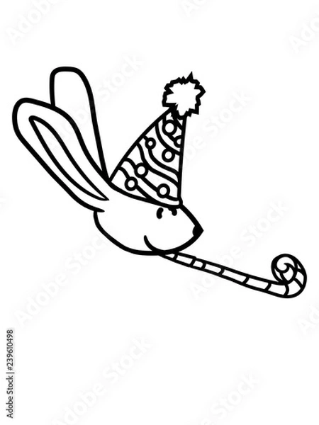 Obraz gesicht kopf überraschung hut geburtstag feiern party hase kaninchen süß niedlich klein comic cartoon häschen clipart haustier