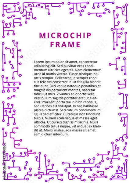 Obraz Doodle A4 frame with circuit board