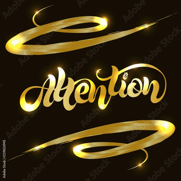 Obraz Vector handwritten Lettering text of text Attention