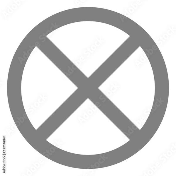 Fototapeta No sign - medium gray thin simple, isolated - vector