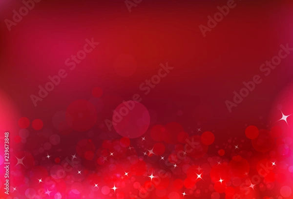 Fototapeta Red party celebration bubble air magic stars dust light shiny blinking glitter fantasy blurry circle luxury abstract background